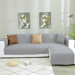 JIABOLANG Kahepoolne L-kujuline diivanikate, sektsioonilise diivani katete komplekt, Chaise Lounge Cover, Slipcovers diivanitele, sektsioonilise m&ouml;&ouml;bli kaitsekate (suur, helehall)