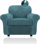 FestiCorp diivanikate, sametist diivanikatted koertele, Stretch diivanikatted, paksud m&ouml;&ouml;blikatted lemmikloomadele, pestav toolikate tugitool, Peacock Blue