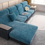 Diivanist istmepadja kate, Stretch istmepadja kaitse, elastsed padjakatted, diivanist istmepadja kate, diivanikate 3/2/1-kohvri &scaron;enillist istmekatted, diivanist istmekate, sinine-kaiis-X (160-200 cm)