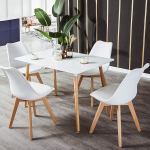 FURNITABLE Dining Set 5-Piece | Kitchen Table Set | Dining Room Table with 4 White Chairs | Dining Room Set for Dining Room Kitchen Living Room | White Dining Table