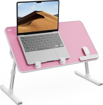 Laud, SAIJI voodilaud, 5 reguleeritava k&otilde;rgusega s&uuml;learvuti statiiv, kokkupandav s&uuml;learvuti laud, diivanile, diivanile, p&otilde;randale, t&ouml;&ouml;le, &otilde;ppimisele, lugemisele, kirjutamisele, toidule, sobib kuni 17-tollise s&uuml;learvuti jaoks (52 x 30 cm, roosa)