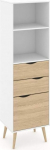 esidra 75382 Delta Bookcase, 2 Drawers and 1 Door, Sheet and Melamine, White, 50.1 X 39.1 x 171.3 cm