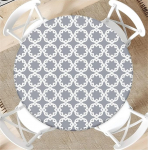 &Uuml;mmargune elastse lindiga laudlina v&auml;ljas, l&auml;bim&otilde;&otilde;t 44 tolli (110 cm), elastne aiakattekate v&auml;ikeste lillede ruudukujulise mustriga, sobiv 95-105 cm