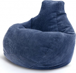 Green Bean&reg; Beanbag seljatoega, 80 x 80 x 90 cm, m&auml;ngutool 230 l t&auml;idisega, Corduroy kangas, p&otilde;randapadi, puhketool, l&otilde;&otilde;gastav tool, m&auml;ngutool, tumesinine v&auml;rvus