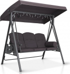 PURPLE LEAF Hollywood Swing 3-kohaline aia kiikepink reguleeritava p&auml;ikesekattega p&auml;ikesekindel metallist hall