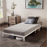 Dreamzie metallvoodi 90 x 200 cm - Voodiraam 90 x 200 cm &uuml;heinimesevoodile - k&otilde;rgus 25 cm - vastupidav, lihtne kokkupanek, ulatuslik hoiuruum - valge lamelliraam