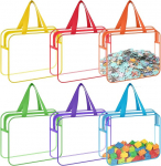 6 St&uuml;ck Spielzeug-Aufbewahrungsbeutel mit Griff und Rei&szlig;verschl&uuml;ssen, PVC, wasserdicht, Spielzeug-Organizer, transparente Taschen f&uuml;r Reisen, Kinderspielzeugaufbewahrung f&uuml;r Bausteine, Puzzle