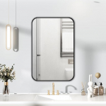 Must raam peegel 50x70cm Ristk&uuml;likukujuline vannitoa seinapeegel riputades horisontaalne / vertikaalne kodudekoratsioon seinale paigaldatud meigipilt vannitoa riietusruumi jaoks