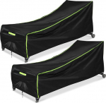 GARPROVM Garden Lounger Cover, ilmastikukindel, 2 tk, kaitsekate lamamistoolile, 200 x 75 x 40/70 cm, 210D Oxford kangas, vetth&uuml;lgav, tolmukindel koos ventilatsiooniga, p&auml;ikesekate v&auml;ljas