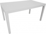 Rectangular Garden Table, Polypropylene, Slatted Base, Made in Italy, 138 x 78 x 72 cm, White