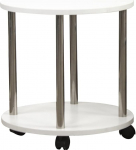 BAKAJI Side Table, Wood, Metal, White, 40 x 40 x 41.5 cm