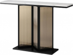 Moderner schwarzer Konsolentisch - 120 cm (47,2 Zoll) - Beistelltisch f&uuml;r Flur und Wohnzimmer - Stilvoller Schreibtisch f&uuml;r Eingangsbereich und Sofa - Zeitgen&ouml;ssische Wohnaccessoires und M&ouml;b