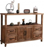 Konsolentisch, Moderner Eingangsschrank und Sideboard - Wohnzimmer-Sideboard, Massivholz, Braun Flurtisch