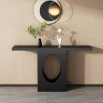 Eingangstisch - Moderner Konsolentisch f&uuml;r das Wohnzimmer, Kleiner Akzenttisch mit Metallbeinen, perfekt f&uuml;r den Flur oder hinter der Couch