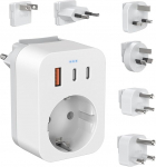 Maailma reisiadapteri komplekt, rahvusvaheline pistikupesa adapter USB C (PD 20W), 6 eemaldatavat reisipistikut, reisiadapter L&otilde;una-Aafrika/JAP/AUSA/USA/EL/Euroopa &Uuml;hendriikidele.
