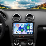 CAMECHO 4G + 64G Android 13 autoraadio Audi A3 2003-2013 koos Navi Carplay Android autoga, Double DIN raadio 9-tollise puuteekraaniga Bluetooth 5.0 RDS 32EQ DSP Mirror Link + HD tagantvaate kaamera