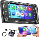 4 + 64 GB autoraadio Audi A3 S3 RS3 2003-2012 juhtmevaba Carplay & Android Car, Android 13 7-tolline IPS autoraadio GPS-i h&auml;&auml;ljuhtimisega SWC tagurduskaameraga Bluetooth 5.2 Hands-Free WiFi