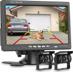 Podofo&reg; 7" TFT LCD tahavaate monitor 2 x tagurduskaamerad 18 IR LED &ouml;ise n&auml;gemise veekindel tagurduskaamera veoauto RV bussi jaoks