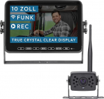 VSG 24 10-tolline element juhtmega HD traadita tagurduss&uuml;steem matkaauto ja veoauto jaoks, auto komplekt tagurduskaamera traadita + monitor DIY j&auml;relpaigaldamine 12V-24V kaamera digitaalne auto tahavaatepeegel hobuse haagis