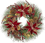 60 cm j&otilde;ulup&auml;rg esiuksele Punane p&auml;rg J&otilde;ulukuusep&auml;rg kunstlik koos j&otilde;ulupuudega Kunstlik advendikirik uksele laua seinale j&otilde;ulukaunistus j&otilde;uluvana kaunistus kodukontorile