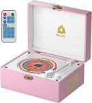 KLIM Retro CD m&auml;ngija - kaasaskantav CD m&auml;ngija koos k&otilde;lariga, Bluetooth vastuv&otilde;tja, AUX, USB, aku, retro disainiga ja puldiga koju ja kaunistamiseks - roosa