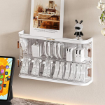 Fangoo kaabli hoiukarp, l&auml;bipaistev kaabli korralduskarp reguleeritavate sektsioonidega ja 20 kaablikinnitusega, organiseerija v&auml;ikestele esemetele, kaablijuhtimiskarp kontoritele ja &otilde;ppet&ouml;&ouml;le