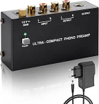 SinLoon PP400P Professional Phono Preamp Dual Output (RCA & 6,35 mm) koos maandusklambriga ja toitel&uuml;litiga, madala m&uuml;ratasemega plaadim&auml;ngija fonov&otilde;imendi koduseks helisignaaliks ja DJ-miksimiseks (must)