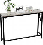 Narrow Console Table with Charging Station, Hallway Table, Narrow Sofa Table, 100 x 23 x 80 cm, Entrance Table, Narrow Shelf, Side Table, Couch Metal Shelf for Entrance, Hallway, Living Room, Vintage