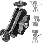 NEEWER Paindlik liikuv Magic Arm kahe kuulipeaga, CNC-t&ouml;&ouml;deldud alumiiniumisulam 1/4-tollise kruvide ja aukudega kaameramonitorile, LED-valgusele, mikrofonile, statiivile, SmallRig Cage'ile, UA012