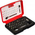 USAG U06920042 - 692 J32 - Assortment with Bits and Reversible Ratchet - 1/4 Inch (32 Pieces)