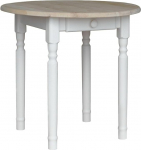 k koma Round Pine Table Dining Table Wood Kitchen Table White Drawer Country House Style Untreated (60 cm)