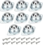 PATIKIL 1-tolline rullballide &uuml;lekandelaager 8 tk &Uuml;hik &uuml;mmargune kuuli &uuml;lekandekuuli laager, mis on valmistatud s&uuml;sinikterasest konveierilindi aluste m&ouml;&ouml;bli &uuml;lekandmiseks koos kruvidega