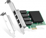 Binardat 4 Port Gigabit PCIe Network Adapter, Realtek RT8111H Controller 1000/100Mbps Ethernet LAN NIC Card for Windows/Linux/Mac