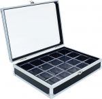 SAFE Nr 130 Collectable Display Case with Clear Lid for Minerals and Collectibles 12 Compartments 45 x 55 mm 295 x 200 x 70 mm