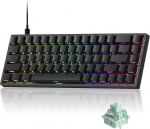 MONSGEEK FUN68 HE Rapid Trigger Keyboard, 0.005mm reageerimisaeg, 8000Hz prooviv&otilde;tusagedus, traadiga RGB m&auml;nguklaviatuur magnetl&uuml;lititega, reguleeritav p&auml;&auml;stiku k&otilde;vadus, Snap Tap (must)