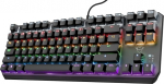 Trust Gaming GXT 834 Callaz TKL Mechanische Tastatur, US/NL QWERTY Layout, Outemu-Schalter, Mehrfarbige LED-Beleuchtung, 12 Media-Tasten, USB Gaming Tastatur 80 Prozent f&uuml;r PC, Laptop, Mac