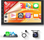 8 Core 6 + 128G traadita Carplay Android autoraadio 7-tolline IPS puuteekraaniga autoraadio koos Android auto GPS WiFi peeglilink Bluetooth FM/RDS/EQ roolijuhtimine Tagurduskaamera