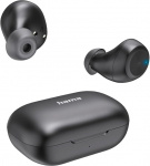 Hama Bluetooth k&otilde;rvaklapid (3 ekvalaiseri režiimi, TWS k&otilde;rvaklapid mikrofoniga, Bluetooth k&otilde;rvaklapid puutetundliku juhtimisega, h&auml;&auml;ljuhtimine, passiivne m&uuml;rasummutus, pritsmekindel) Mustad