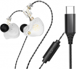 FEDAI DX2 k&otilde;rvaklapid, USB C k&otilde;rvaklapid, C-t&uuml;&uuml;pi k&otilde;rvaklapid, m&uuml;raeristavad k&otilde;rvaklapid jooksmiseks / j&otilde;usaaliks / treeninguks, USB C-t&uuml;&uuml;pi k&otilde;rvaklapid mikrofoni ja 3-nupuga kaugjuhtimispuldiga (C-t&uuml;&uuml;pi, valge koos