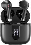 VEN-DENS Bluetooth 5.4 juhtmevabad k&otilde;rvaklapid LED aku n&auml;idikuga, C-t&uuml;&uuml;pi kiirlaadimine, selge heli, pikk aku kasutusiga TWS k&otilde;rvaklapid - (VD-BT053) (must)