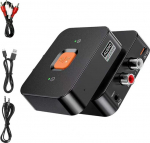 Bluetooth 6.0 audio vastuv&otilde;tja, Bluetooth audioadapter koos AUX/RCA 3,5 mm, topelt&uuml;hendus 2 seadme jaoks, &uuml;hildub k&otilde;lariga, v&otilde;imendiga, autoraadioga, s&uuml;learvutiga