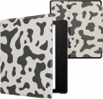 kwmobile Klapph&uuml;lle kompatibel mit Amazon Kindle Oasis 10. Generation H&uuml;lle - eReader Case - Kuhmuster Schwarz Wei&szlig;