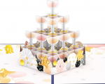 Lovepop&reg; Aastavahetuse pidu 3D Pop-Up kaart uusaasta ja kutse koos &scaron;ampanjaklaasidega talle, talle, s&otilde;pradele, kolleegidele, perele | varjatud rahakinnituse ja pikendatava m&auml;rkmikukaardiga