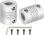 hankekaart Flexible Kupplungen, 6 mm kuni 12 mm, Gelenkverbinder aus Aluminiumlegierung, flexible Wellenkupplungen, Motorkupplung mit Schraubenschl&uuml;ssel f&uuml;r 3D-Drucker, CNC-Maschinen, DIY-Encoder D25