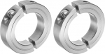 sourcing map 2 x Double Split Clamp Shaft Collar 1-1/2" Bore Two Piece Clamp Collar, 2-1/2" OD, 0.55" Thick, 304 Stainless Steel Axle Gaiter, Set Bolt Style