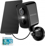 Wireless Outdoor Surveillance Camera, Solar Powered, Camera Surveillance with 64GB MicroSD Card, Motion Detection, 2K FHD, Coloured Night Vision, IP65, Weatherproof, App Control