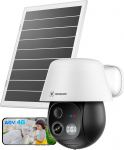 COCOCAM 24/7 Recording AOV 4G LTE valvekaamera koos SIM-kaardiga v&auml;ljas, 30 m &ouml;ine n&auml;gemine, 10000 mAh aku ja 8 W p&auml;ikesepaneel, automaatne j&auml;lgimine ja AI tuvastamine, 2K PTZ, eSIM kaasas (ilma WiFi-ta)