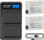 2 x Shentec LP-E8 aku + LED USB topeltlaadija Canon LP-E8; Canon EOS 550D, EOS 700D, EOS 600D, EOS 650D, Rebel T2i T3i T4i T5i, Kiss X4 X5 X6i X7i DSLR kaameratele.