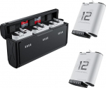 TELESIN 2 Pack Enduro aku ja 3 pesa akulaadija Go Pro Hero 12 11 10 9 madala temperatuuriga tasku suurusega laadija kiirlaadimise v&otilde;imsuse p&auml;ring koos 2 TF-kaardi hoiustamise tarvikutega
