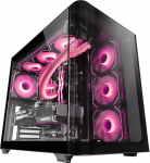 Mars Gaming MC-FUSION, Gaming ATX korpus, k&uuml;lgaken ja kumer karastatud klaasist esiklaas, PC Midi-Tower Double Chamber, vedelikjahutuse tugi, optimeeritud sisemus, must
